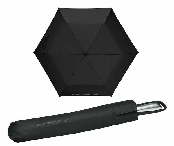 NEW GENUINE PORSCHE DRIVERS SELECTION BLACK SIDE POCKET UMBRELLA