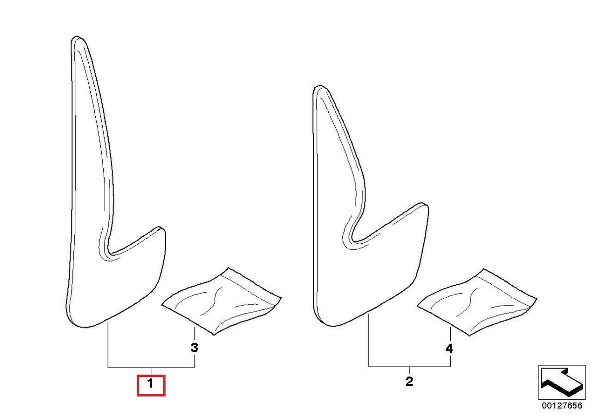 BMW NEW GENUINE 7 SERIES E38 FRONT MUD FLAPS SPLASH GUARDS LEFT RIGHT 82169404697 - Image 3