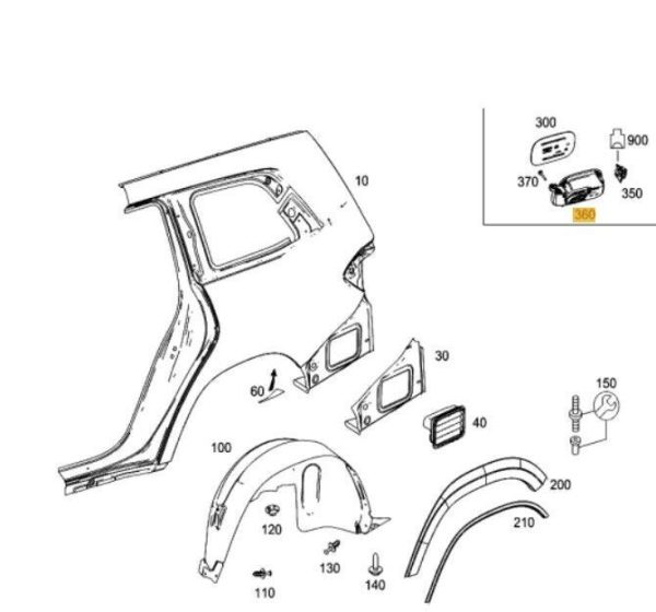 NEW GENUINE MERCEDES BENZ GL CLASS X166 2013-2016 FUEL FILLER HOUSING RIGHT A1666300367 - Image 2