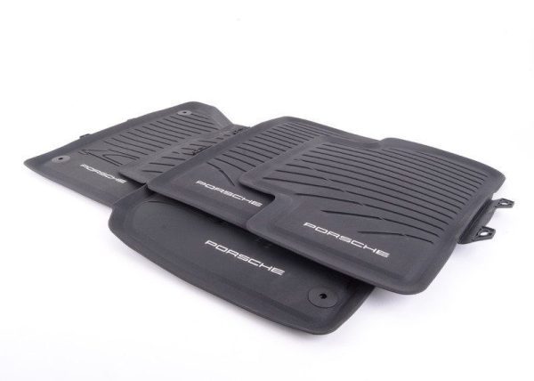 NEW GENUINE PORSCHE MACAN 14-18 FRONT AND REAR BLACK RUBBER FLOOR MATS LHD 95B044800431E0