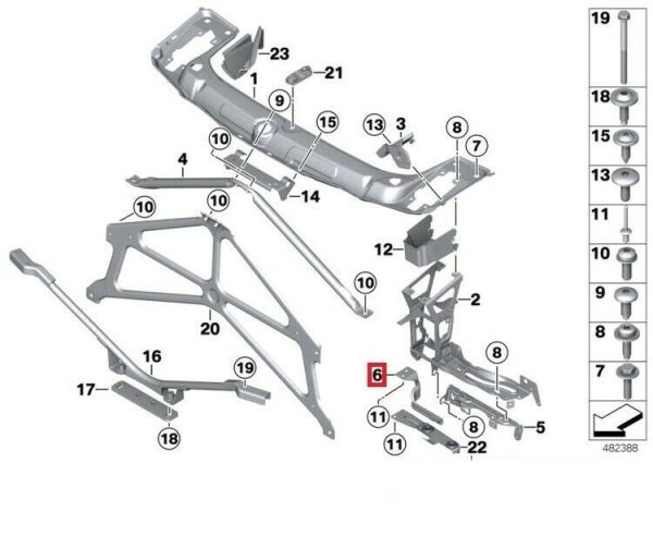 NEW GENUINE BMW F30 F31 F32 BRACKET AUXILIARY RADIATOR LOWER RIGHT 51647266324 - Image 4