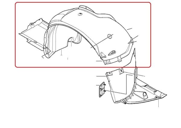 BMW NEW GENUINE E46 M3 COUPE CONVERTIBLE FRONT WHEEL HOUSING FENDER LINER RIGHT 51712695666 - Image 2