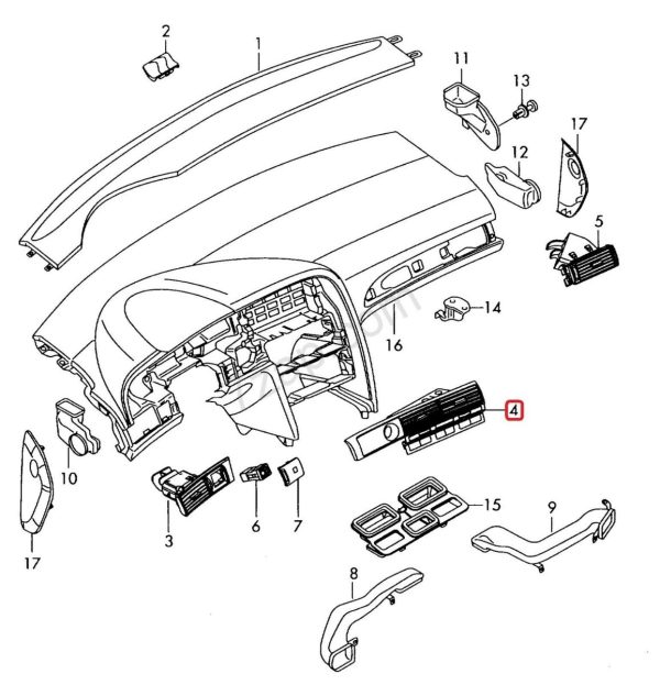 NEW GENUINE AUDI A6 C6 2005-2008 AIR FLOW CENTER DASH VENT 4F1820951D 1HA - Image 2