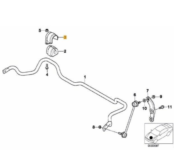 NEW GENUINE BMW 5 SERIES E39 7 SERIES E38 FRONT SWAY BAR STABILIZER SUPPORT 1PCS 31351090548 - Image 2