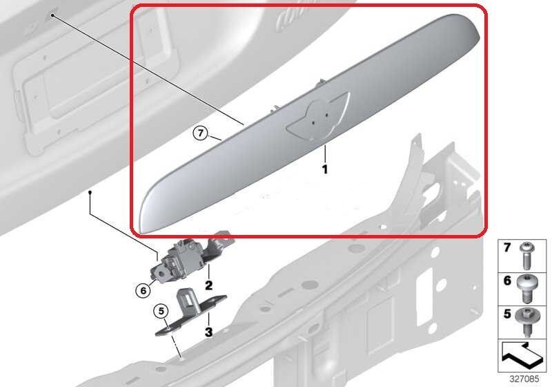 MINI NEW GENUINE F55 F56 F57 TAILGATE HANDLE TRUNK LID GRIP WITH BUTTON CHROME 51137362121 - Image 2