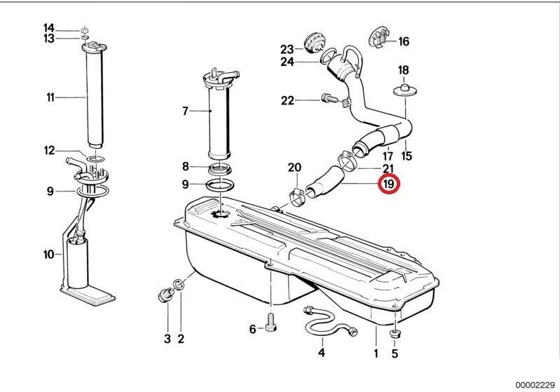 NEW GENUINE BMW 3 SERIES E30 FUEL TANK LOWER FILLER HOSE 16121180402 - Image 2