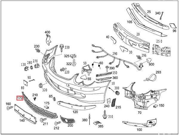 NEW GENUINE MERCEDES BENZ MB SL CLASS R230 AMG FRONT BUMPER CENTER LOWER GRILL A2308850223 - Image 2