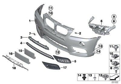 NEW GENUINE BMW X3 F25 10-14 M SPORT HEADLIGHT WASHER COVERS SET 51118052110 - Image 2
