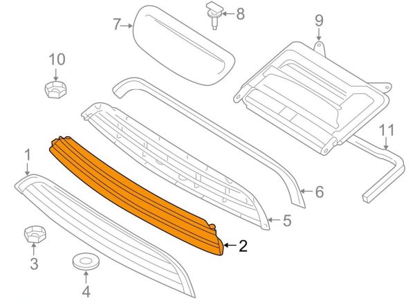 NEW GENUINE MINI COOPER R52 R53 FRONT UPPER GRILLE INNER SECTION PRIMED 51137135265 - Image 2