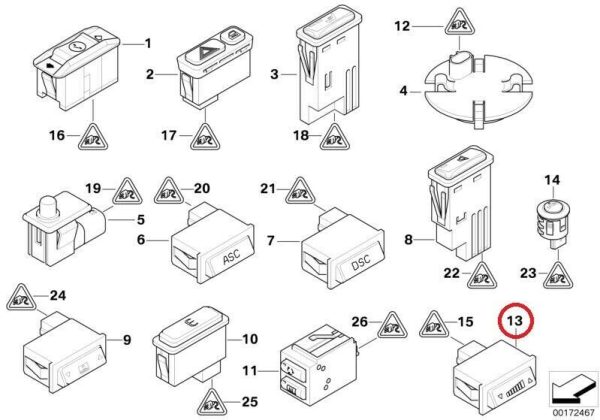 NEW GENUINE OEM BMW E46 3 SERIES M3 SMG TRANSMISSION SWITCH BUTTON 61357832033 - Image 2