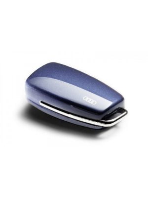 NEW GENUINE AUDI KEY FOB COVER WITH RINGS LOGO IN UTOPIA BLUE 8V0071208BX5L