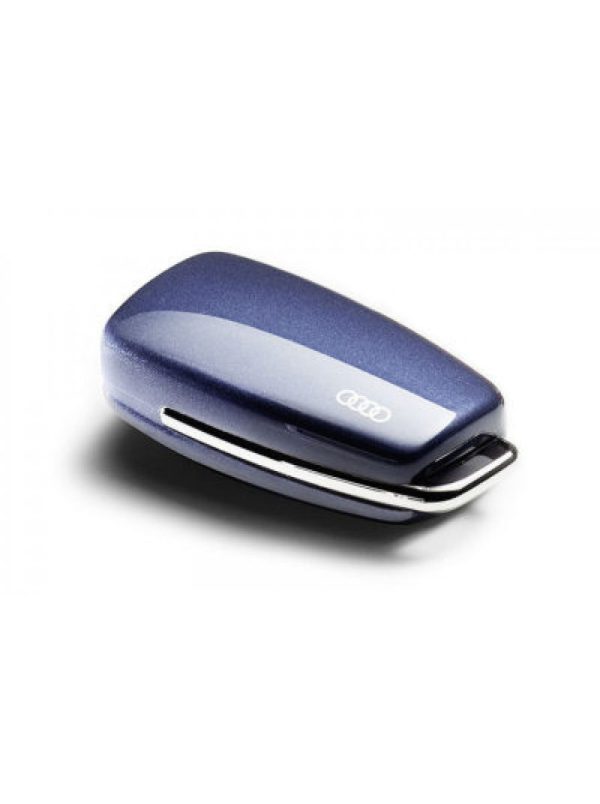 NEW GENUINE AUDI KEY FOB COVER WITH RINGS LOGO IN UTOPIA BLUE 8V0071208BX5L
