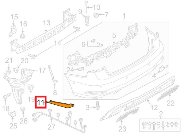 FOR NEW GENUINE AUDI A3 S3 17-19 S-LINE REAR BUMPER REFLECTOR LEFT N/S - Image 2