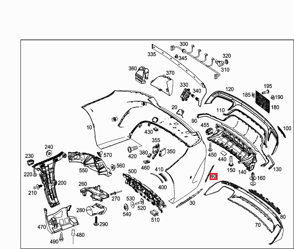 NEW GENUINE AMG MERCEDES BENZ MB C217 C REAR BUMPER SIDE COVER A2178850023 - Image 2