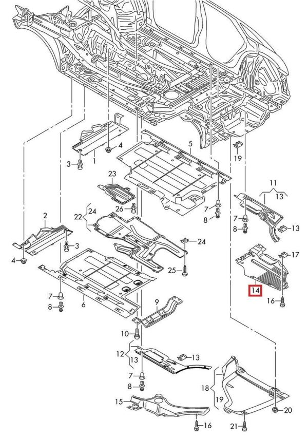 NEW GENUINE AUDI Q5 8R 2013-2016 REAR UNDERBODY COVER LEFT N/S 8R0825215C - Image 2