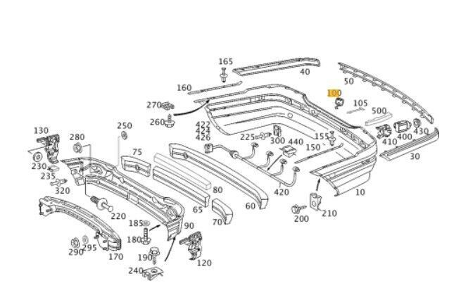 NEW GENUINE MERCEDES BENZ C CLASS W203 REAR BUMPER TOW HOOK FLAP COVER PRIMED A20388504269999 - Image 2