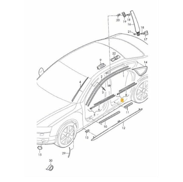 NEW GENUINE AUDI A5 2012-2016 5 DOOR REAR CHROME SIDE WINDOW MOLDING RIGHT O/S 8T8853764F2ZZ - Image 2