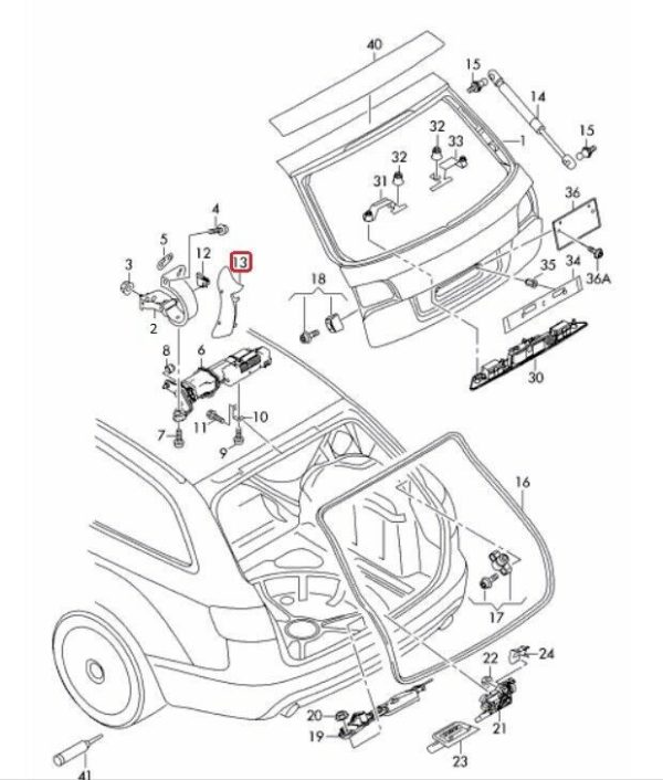 NEW GENUINE AUDI A6 S6 RS6 ALLROAD 05-11 REAR FLAP HINGE BLACK COVER RIGHT O/S 4F982728001C - Image 2