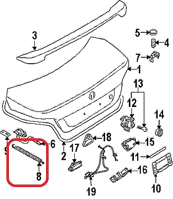 BMW NEW GENUINE 5 SERIES E60 2003/09 - 2010 REAR TRUNK LID TENSION SPRING STRUT 51247141490 - Image 2