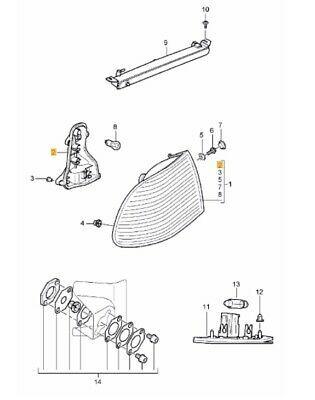 NEW GENUINE PORSCHE CAYENNE 2002-2006 REAR TAIL LIGHT BULK HOLDER RIGHT O/S 95563143800 - Image 2