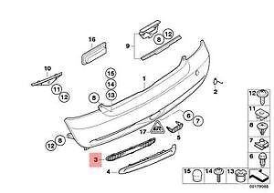MINI NEW GENUINE COOPER R52 R53 S REAR BUMPER GRILLE LEFT N/S 51127068397 - Image 2
