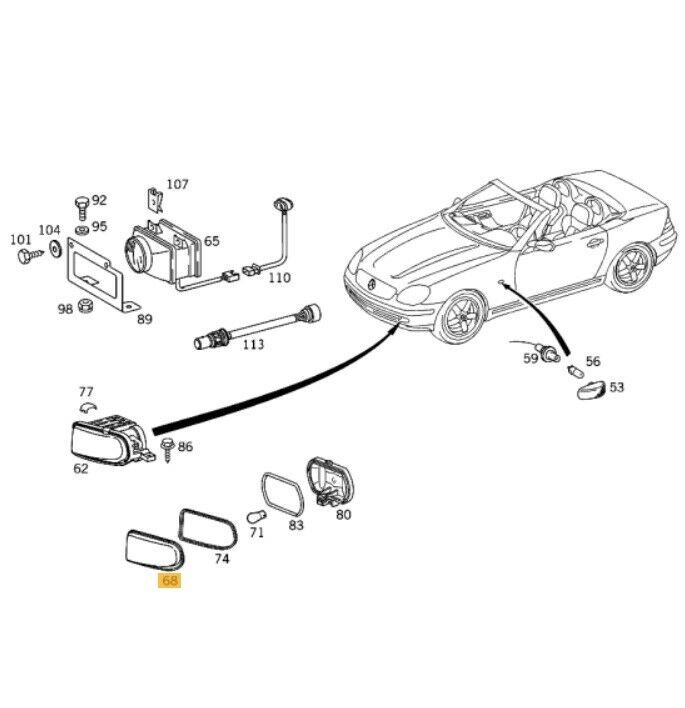 NEW GENUINE MERCEDES BENZ SLK CLK E CLASS FRONT LOWER FOG LIGHT LENS LEFT N/S A1708260990 - Image 2