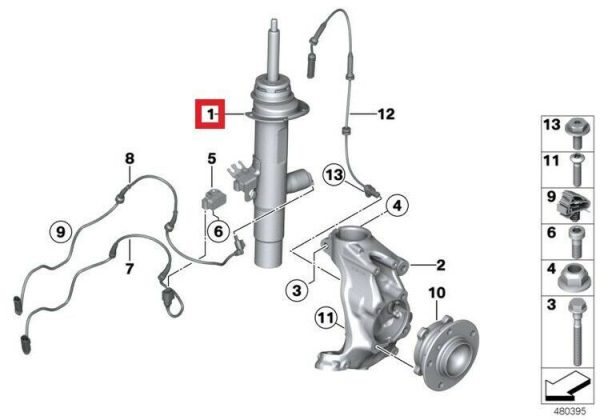 NEW GENUINE BMW 1 2 SERIES PETROL FRONT SHOCK ABSORBER DAMPER RIGHT O/S 37116865540 - Image 2