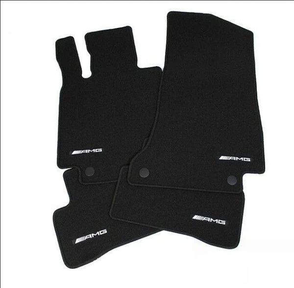 Genuine AMG Black Velour floor mats set 4x Carpets For Mercedes W205 S205