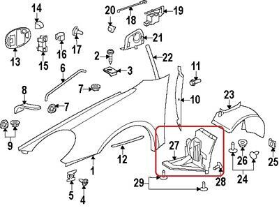 NEW GENUINE PORSCHE BOXSTER FRONT WHEEL ARCH LINER SPLASH SHIELD SET LEFT RIGHT 98750412305 + 98750412405 - Image 2
