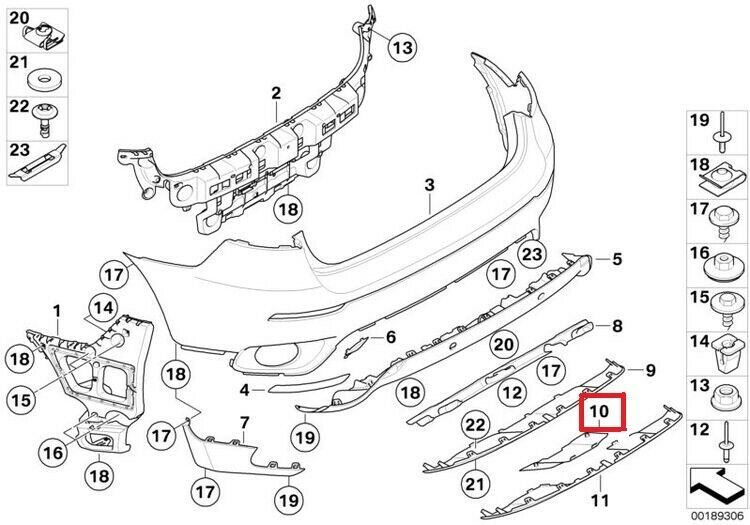 NEW GENUINE BMW X6 E71 E72 REAR BUMPER TRAILER HITCH FLAP COVER 51127192733 - Image 2