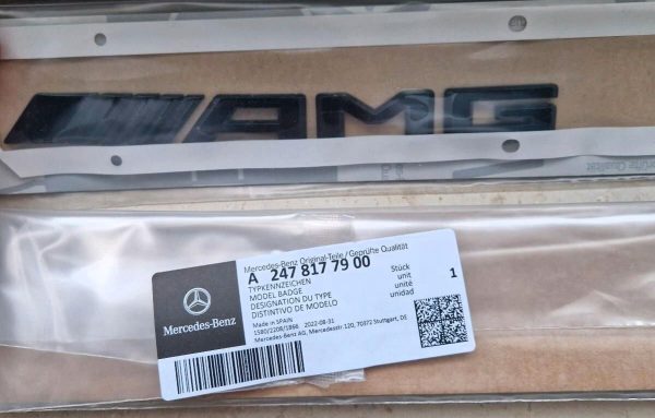 Genuine AMG Night Package Black Gloss Rear trunk lid badge sticker OE logo For Mercedes W247 - Image 4