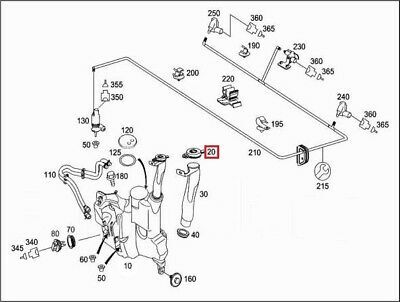 NEW GENUINE MERCEDES BENZ ML GL CLASS W164 X164 WINDSHIELD WASHER RESERVOIR CAP A1648690008 - Image 2