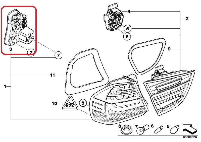 BMW NEW GENUINE 3 SERIES E90 LCI REAR TAIL LIGHT BULB SOCKET RIGHT O/S 63217211214 - Image 2