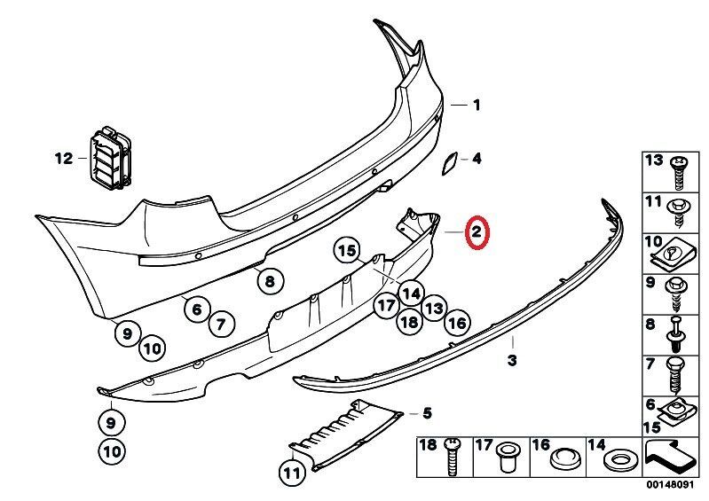 BMW NEW GENUINE 1 SERIE E87 5 DOOR HATCHBACK 04-07 REAR BUMPER LOWER LIP 51127058508 - Image 3