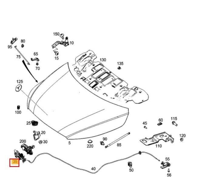 NEW GENUINE MERCEDES BENZ VITO W447 ENGINE HOOD LOWER PART LATCH LOCK A4478800060 - Image 2