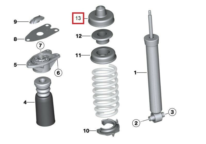 BMW GENUINE NEW F22 F23 F30 F31 F32 F33 F36 F80 METAL REAR SPRING COVER 41147057297 - Image 2