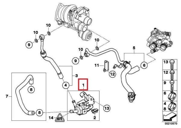 NEW GENUINE BMW MINI R55 R56 R57 R60 R59 R60 AUXILIARY WATER PUMP 11537630368 - Image 2