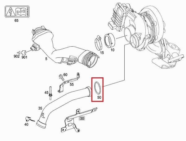 NEW GENUINE MERCEDES BENZ MB OM642 ENGINE GREEN TURBO SEAL RING A0149976445 - Image 2