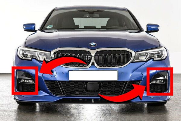 BMW NEW GENUINE 3 SERIES G20 G21 FRONT FOG LIGHT UPPER TRIM WITH PDC PAIR SET - Image 2