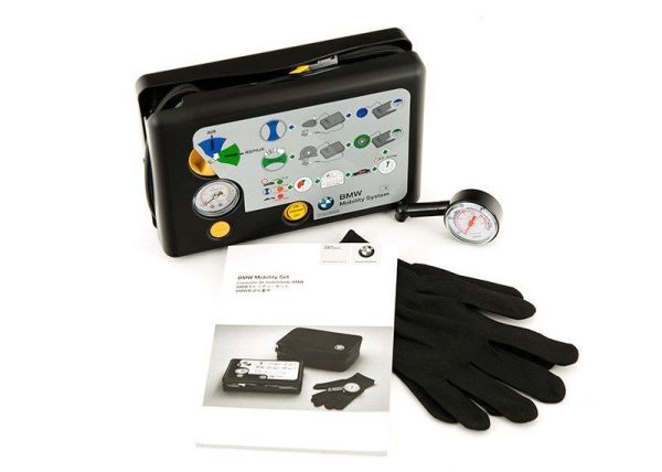BMW NEW GENUINE TYRE TIRE INFLATION COMPRESSOR MOBILITY KIT SET 2333674