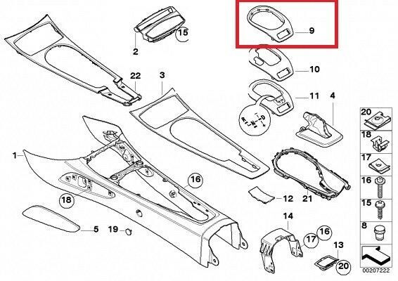 BMW NEW OEM Z4 E85 2003 - 2004/10 CENTER CONSOLE SHIFTER SURROUND TRIM COVER 51167026221 - Image 2