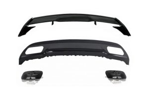 Roof Spoiler suitable for Mercedes W176 A-Class (2012-up) with Rear Diffuser and Exhaust Tips Sport Look