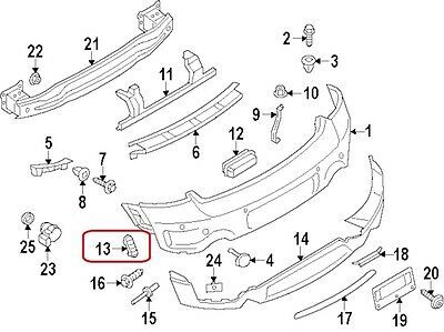 MINI NEW GENUINE COUNTRYMAN R60 S JCW REAR BUMPER GRID GRILLE LEFT N/S 51129804299 - Image 2