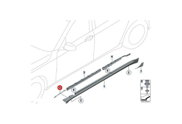 NEW GENUINE BMW 7 SERIES F01 F02 ROCKER PANEL MOUNT BRACKET LEFT NS 51777183901 - Image 5