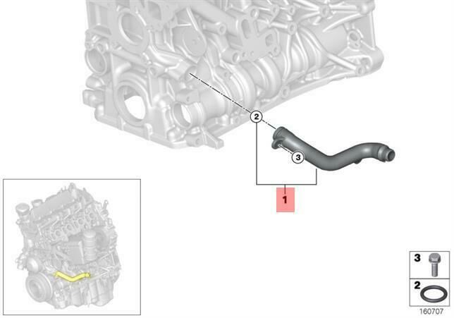 NEW GENUINE BMW 1 3 5 X1 X3 SERIES DIESEL WATER HOSE RETURN PIPE 11537800583 - Image 2