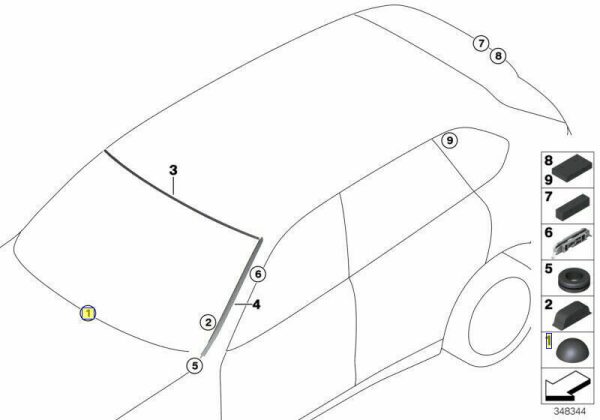 8x NEW GENUINE BMW WINDSHIELD GLASS RUBBER SPACER 11.1mm SET 51311925433 - Image 2