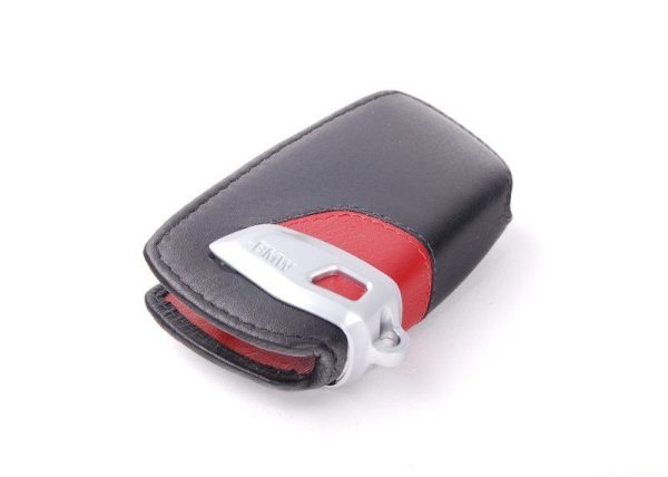 BMW NEW GENUINE 1  3 4 5 6 7 X4 KEY FOB CASE LEATHER RED/BLACK PROTECTOR 82292219909 - Image 2