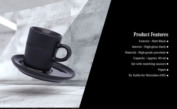 Genuine Mercedes AMG Porcelain Espresso Cup and saucer Set Black Matte by Kahla® - Image 5