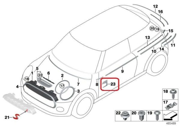 MINI NEW GENUINE F55 F56 F57 AUXILIARY TRIM COVER SIGNAL MINI SEVEN RIGHT O/S 51137448600 - Image 2