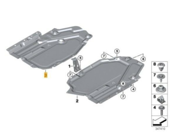 NEW GENUINE BMW X5 F15 F85 X6 F16 F86 UNDER RIDE PROTECTION TANK COVER RIGHT O/S 51757325392 - Image 2
